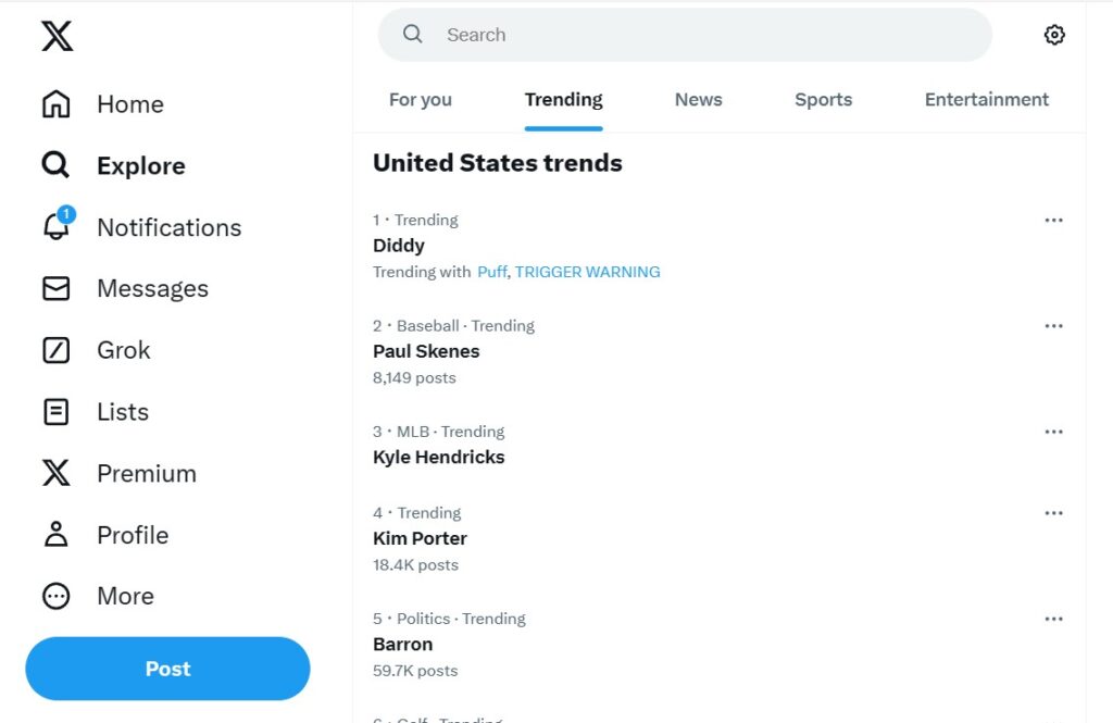the explore page on twitter has a trending tab for real-time trending topics