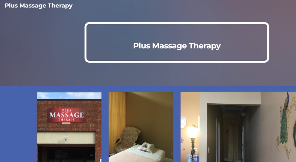 plus massage therapy website