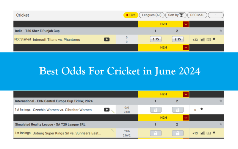 best cricket odds june 2024